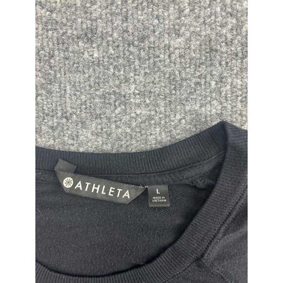 Athleta Criss Cross Front Sweatshirt Women's Large Black Modal Pullover - Picture 2 of 6